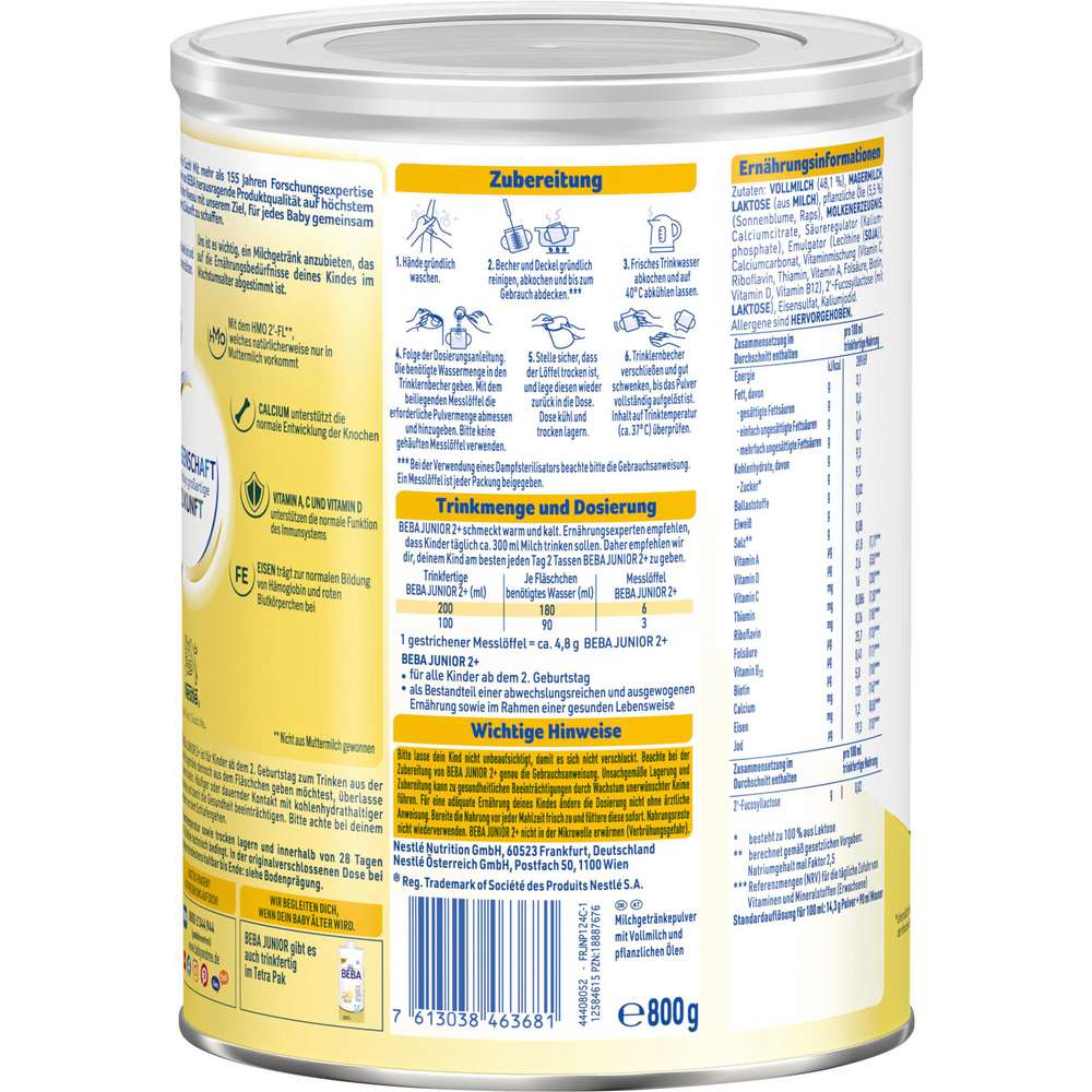 Produktabbildung Nestle BEBA Kindermilch 2+ Junior