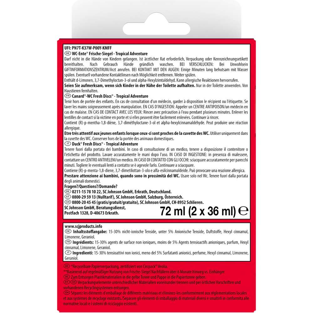 Produktabbildung WC Ente Frische Siegel Tropical