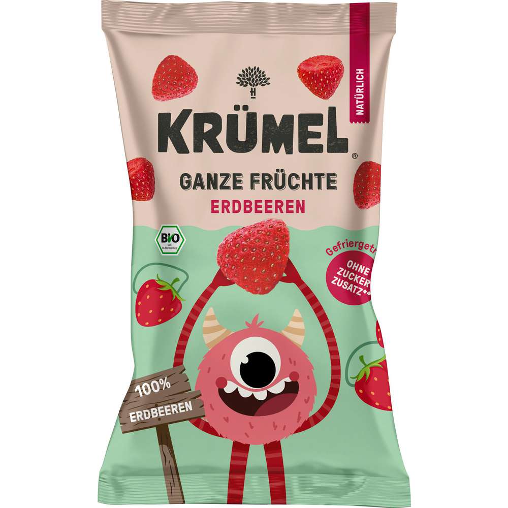 Produktabbildung Krümel Fruchtchips ganze Erdbeeren