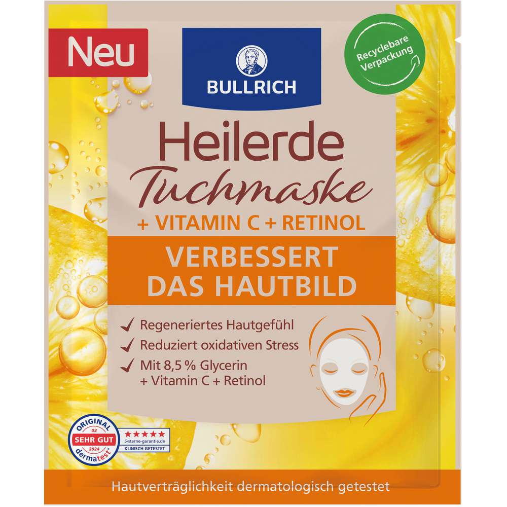 Produktabbildung Bullrich Tuchmaske Heilerde, Vitamin C + Retinol