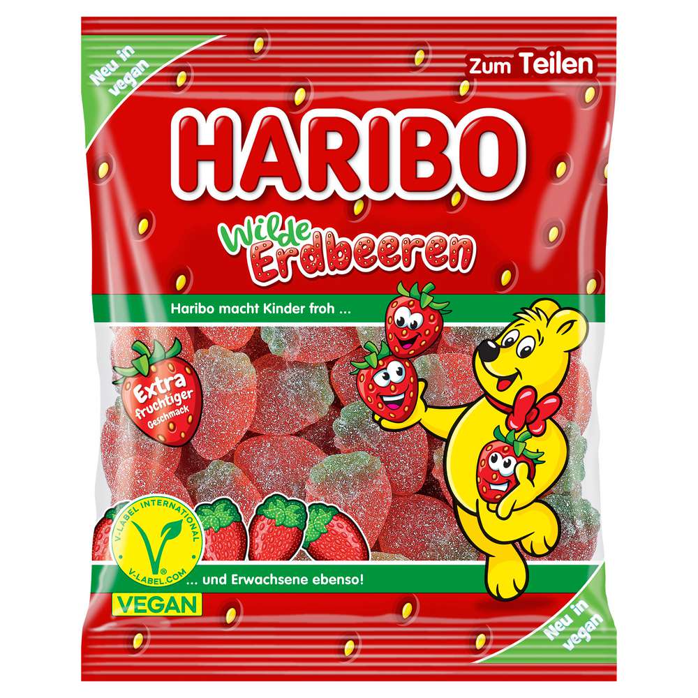 Produktabbildung Haribo Fruchtgummi, Wilde Erdbeeren, sauer