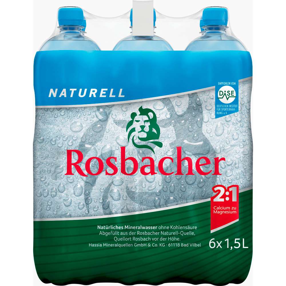 Produktabbildung Rosbacher Mineralwasser, Naturell (6x 1,500 Liter)