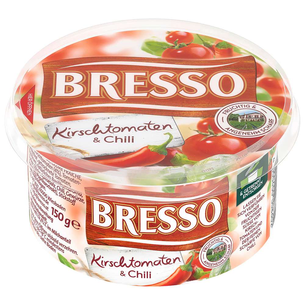 Produktabbildung Bresso Frischkäse, Kirschtomaten/Chili
