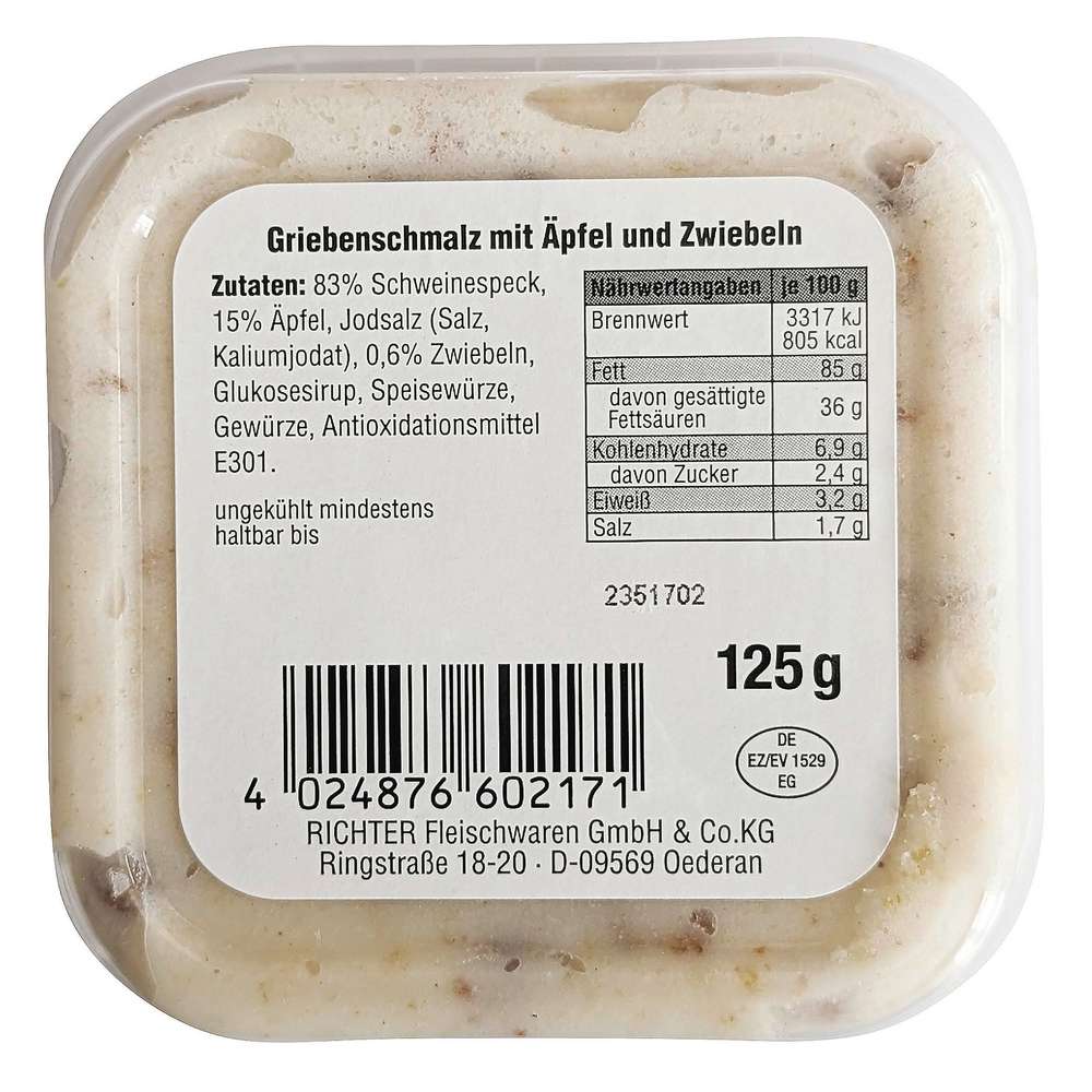 Produktabbildung Richter Wanderschmalz Apfel-Zwiebel