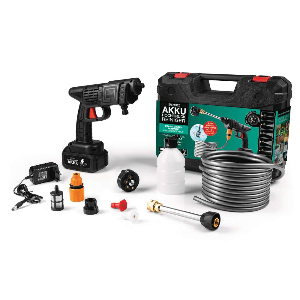 Produktabbildung Easymaxx Akku-Hochdruckreiniger 21V schwarz