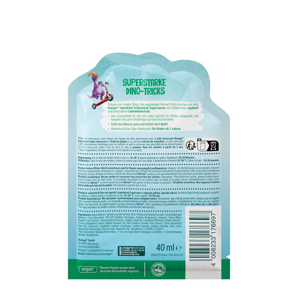 Produktabbildung Kneipp Naturkind Schaumbad, Supersaurus Apfel