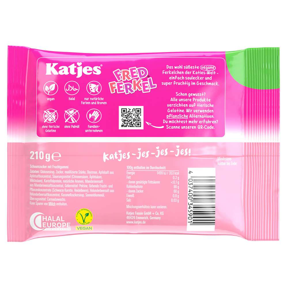 Produktabbildung Katjes Fruchtgummi Fred Ferkel, vegan