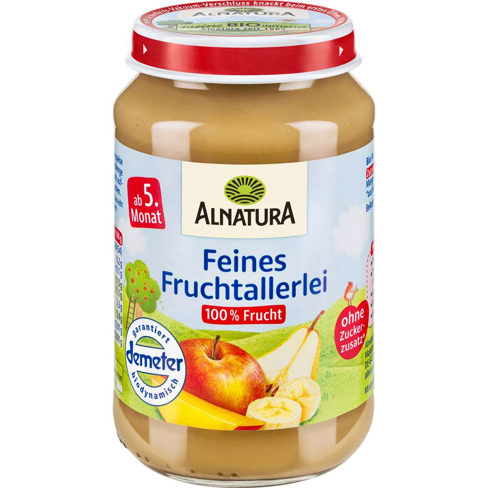 Produktabbildung Alnatura Babynahrung Früchte Feines Fruchtallerlei, nach 4. Monat