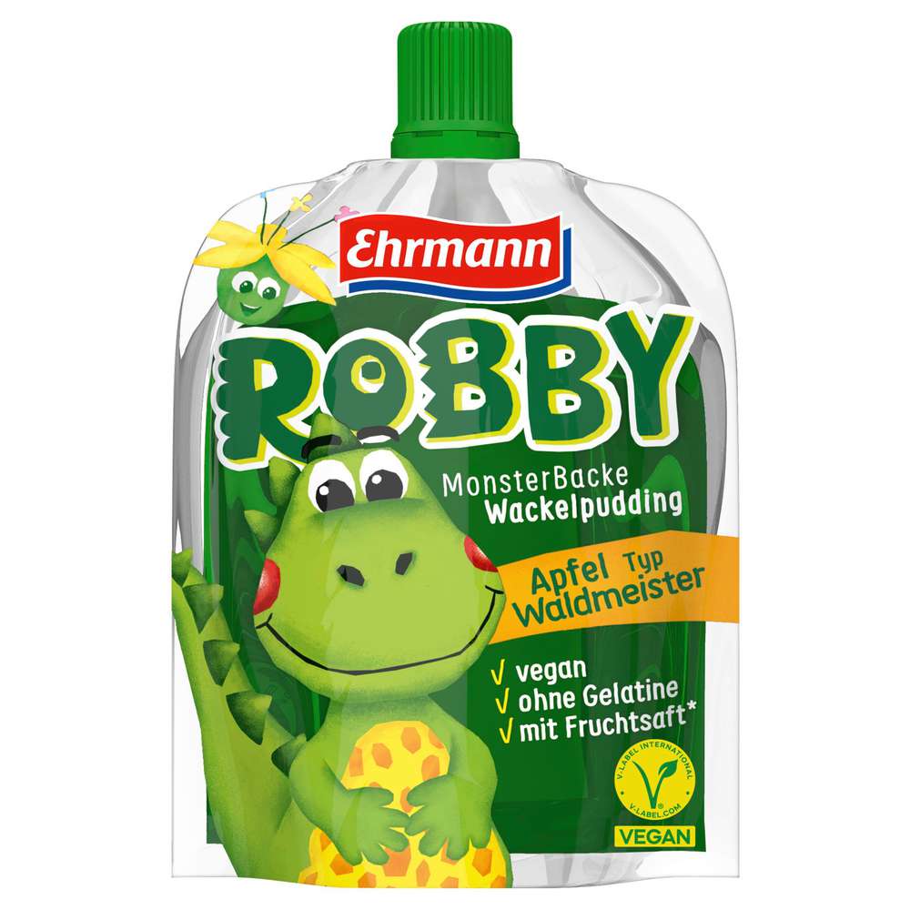 Produktabbildung Ehrmann Monsterbacke Wackelpudding, Apfel-Waldmeister