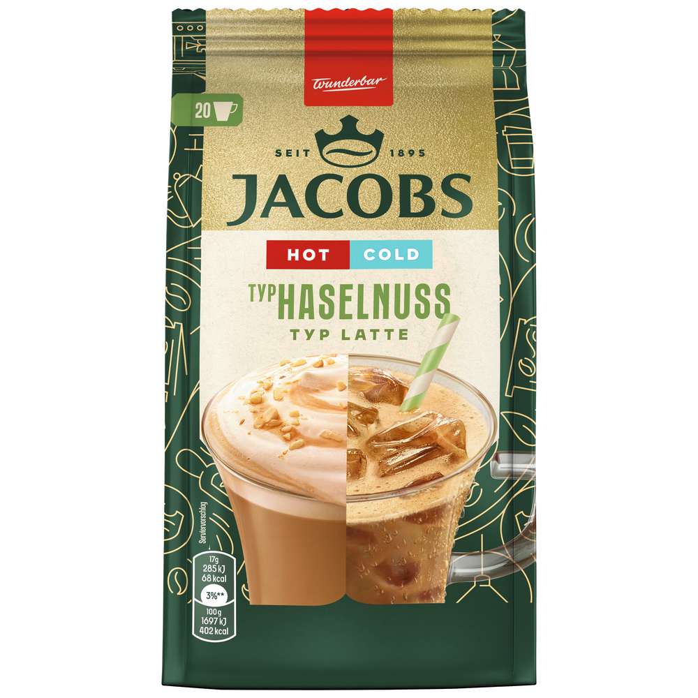 Produktabbildung Jacobs Kaffee Crema Hot&Cold, Haselnuss-Latte