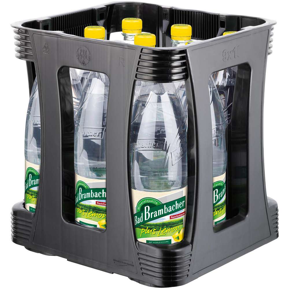 Produktabbildung Bad Brambacher Lemon Mineralwasser, mit Kohlensäure (9x 1,000 Liter)