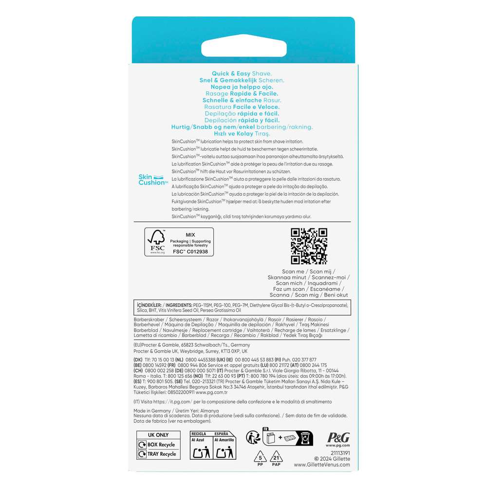 Produktabbildung Gillette Venus Smooth Rasierer + 2 Klingen