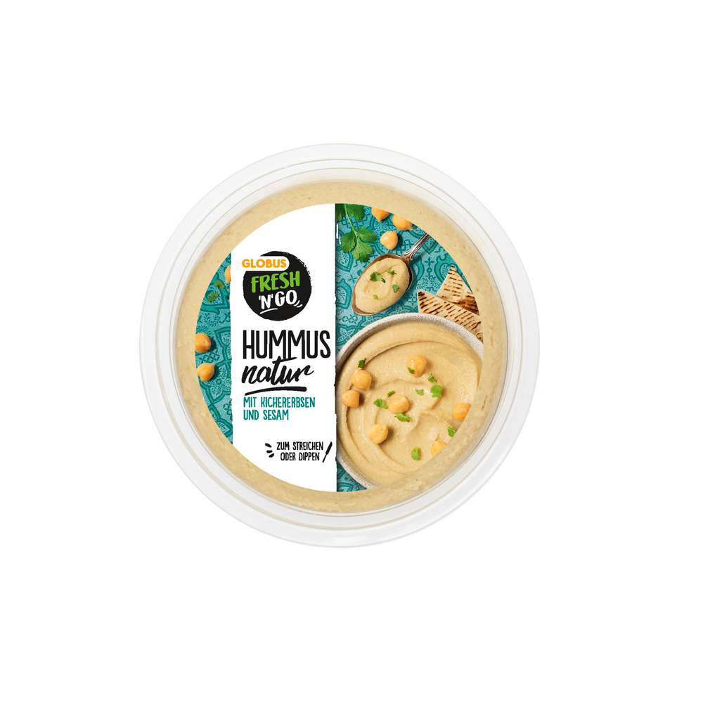 Produktabbildung GLOBUS FRESH 'N' GO Hummus Natur mit Kichererbsen und Sesam