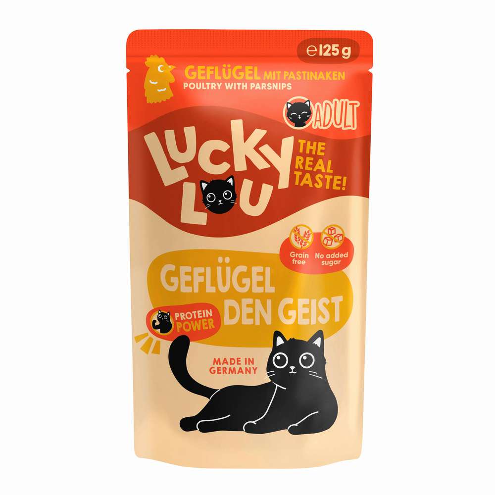 Produktabbildung Lucky Lou Katzen-Nassfutter, Geflügel mit Pastinaken