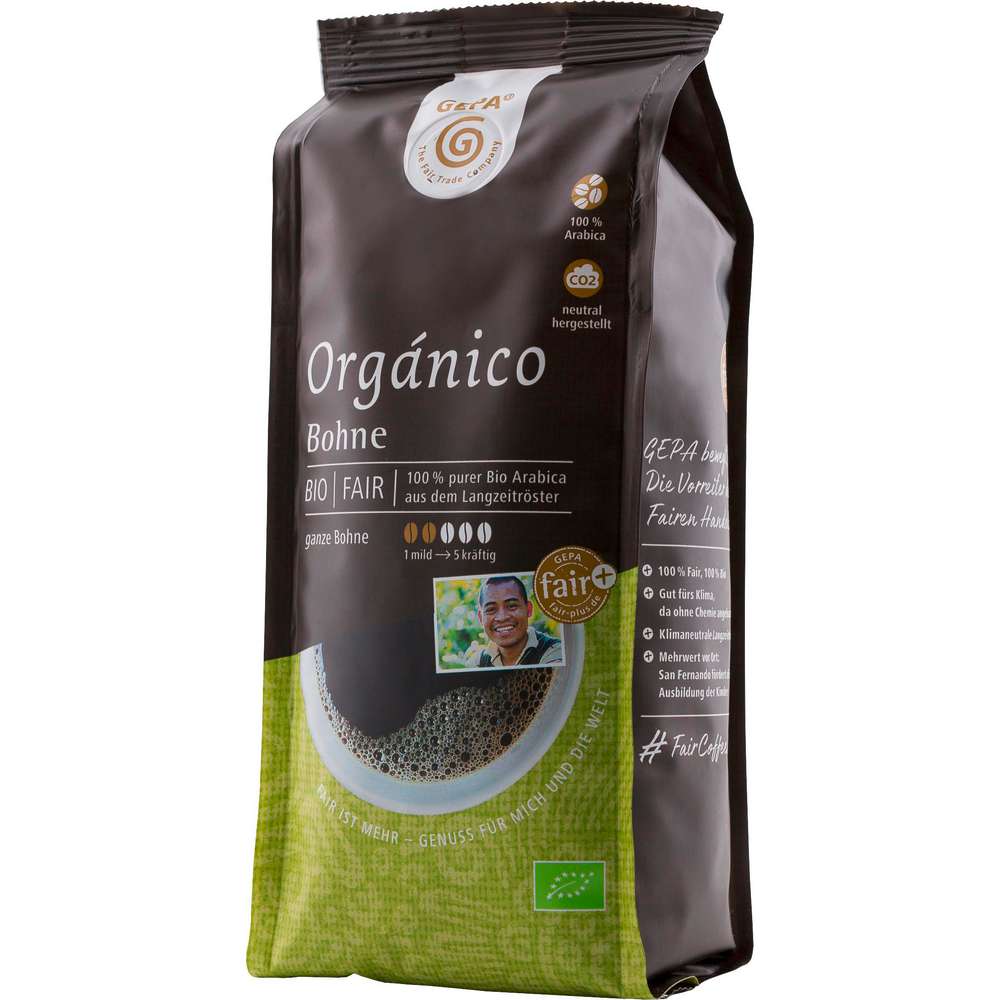 Produktabbildung Gepa Bio Kaffee Orgánico naturmild, ganze Bohne