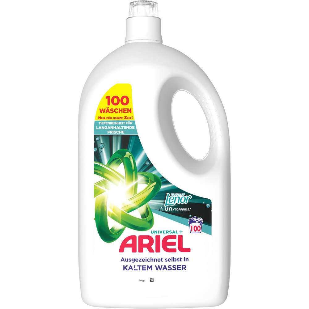 Produktabbildung Ariel Universal-Waschmittel, flüssig, Lenor Unstoppables