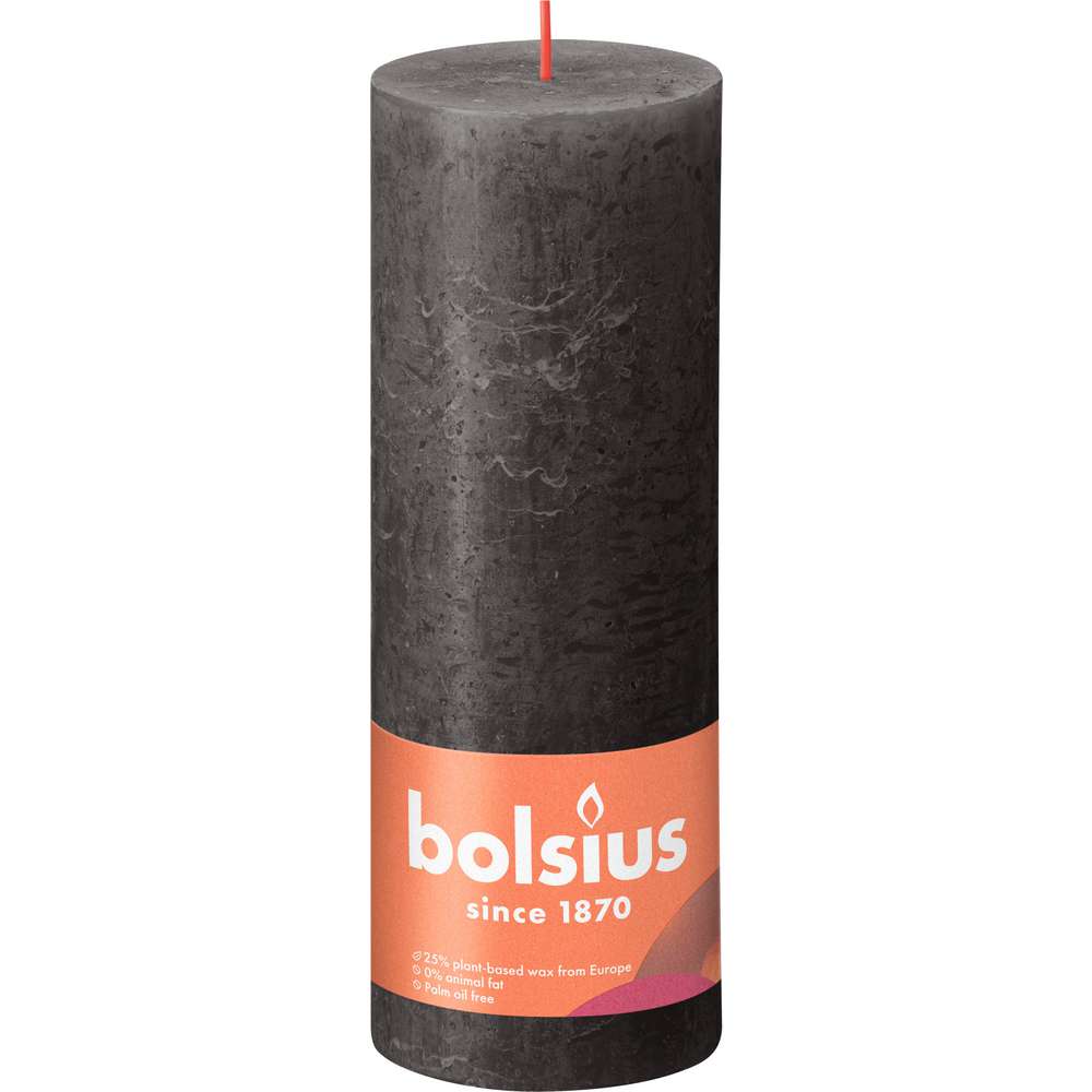 Produktabbildung Bolsius Rustik Kerze 19x6,8cm, stürmisches grau