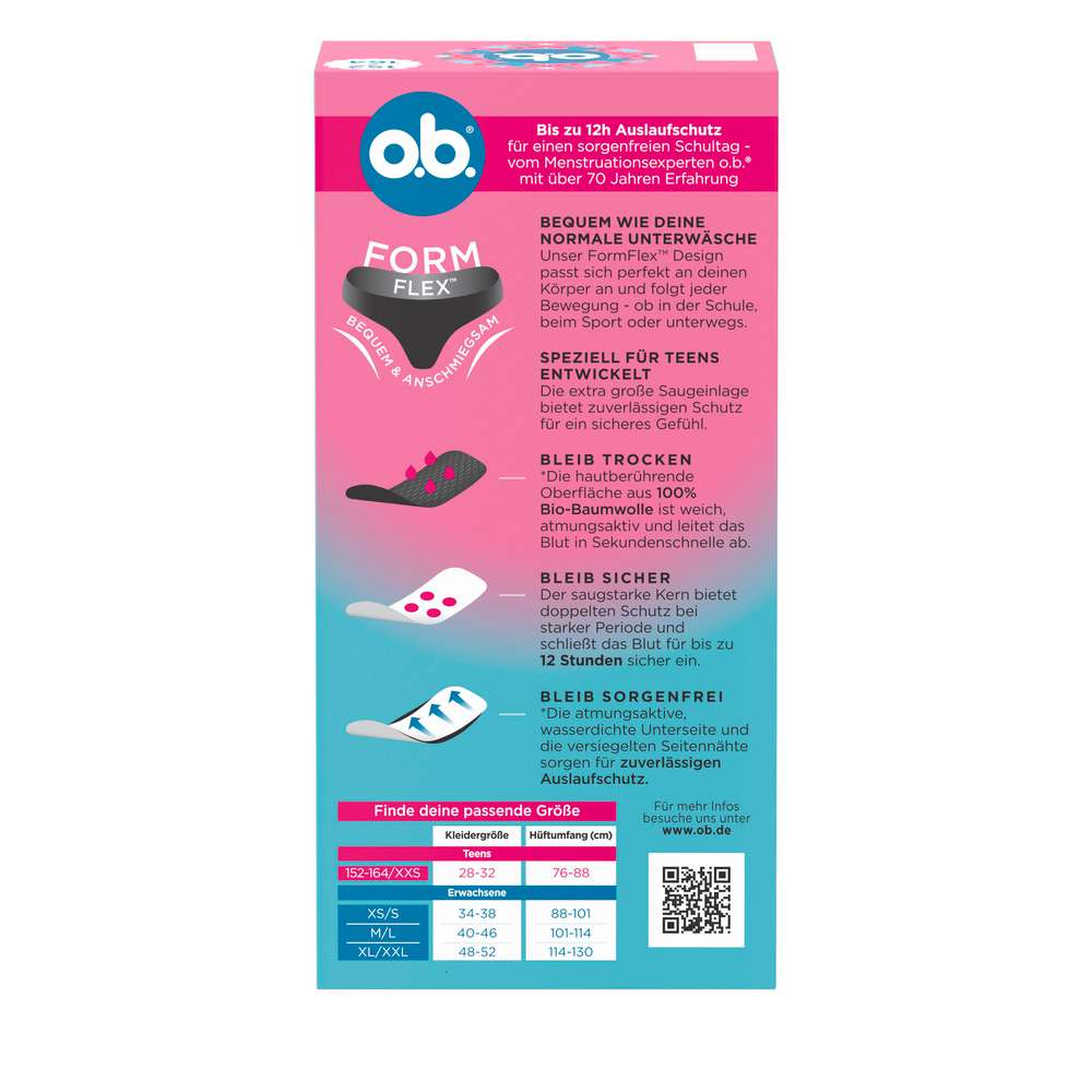 Produktabbildung o.b. Periodenslip Teens Gr.152-164