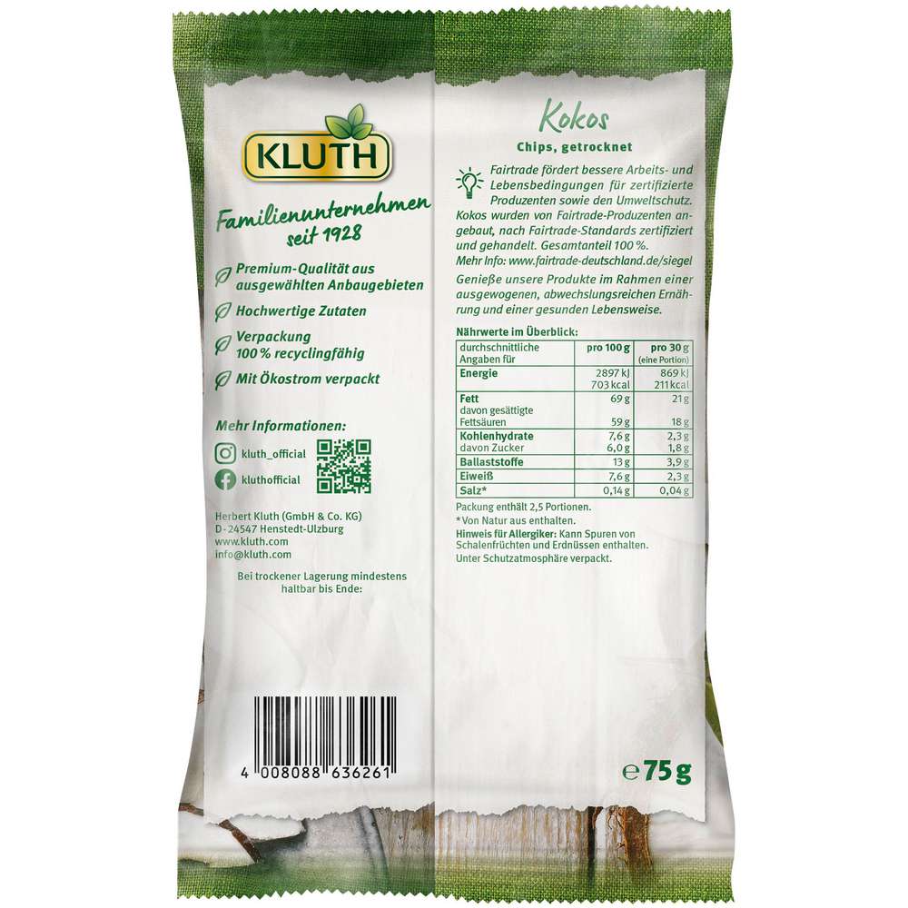 Produktabbildung Kluth Kokos Chips