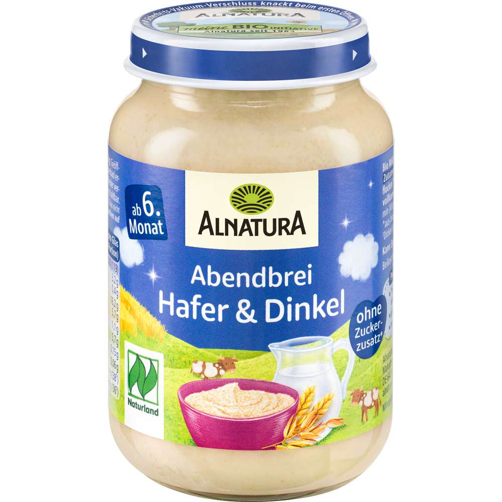 Produktabbildung Alnatura Bio Babynahrung Abendbrei, Hafer/Dinkel