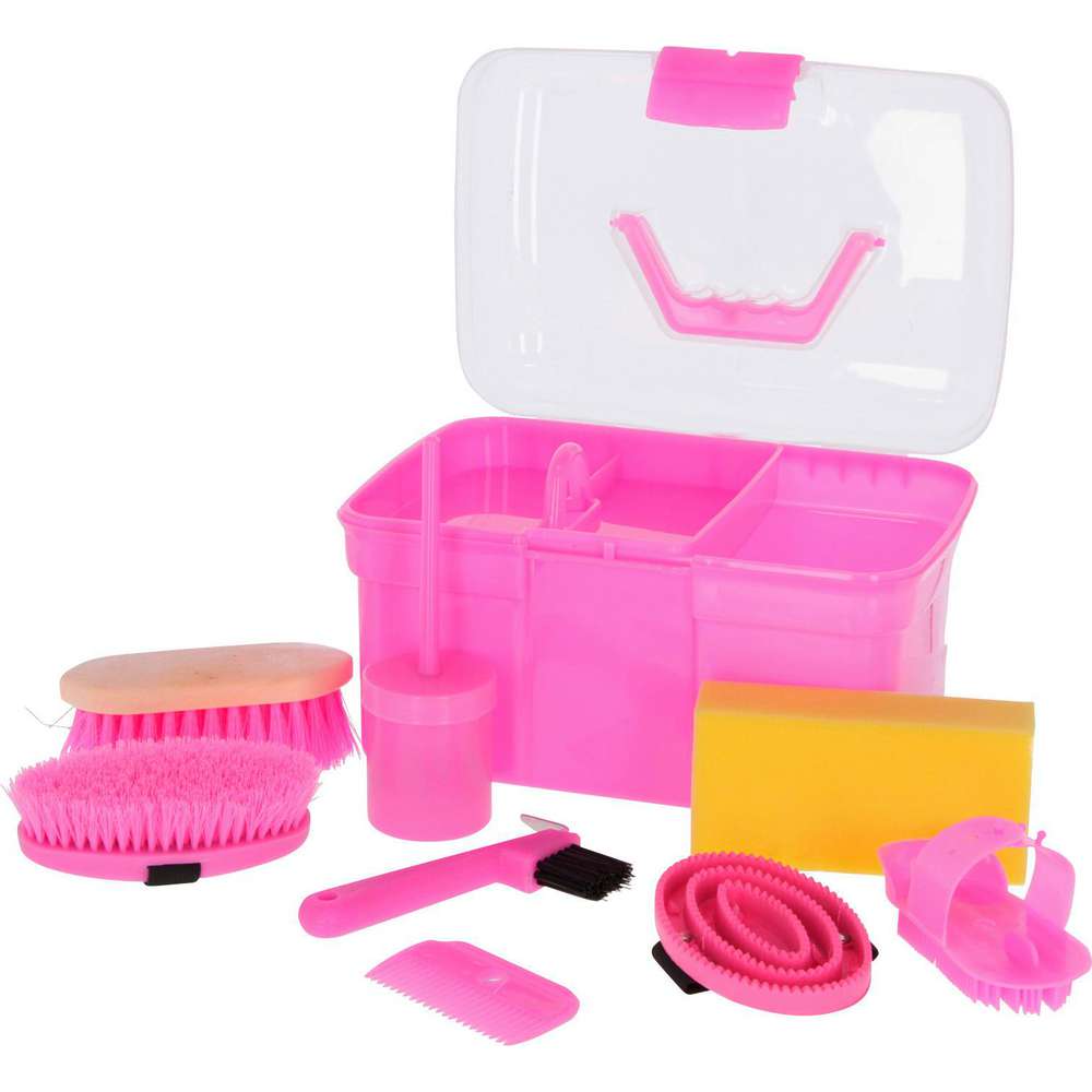 Produktabbildung Kerbl Putzbox befüllt für Kinder, rosa