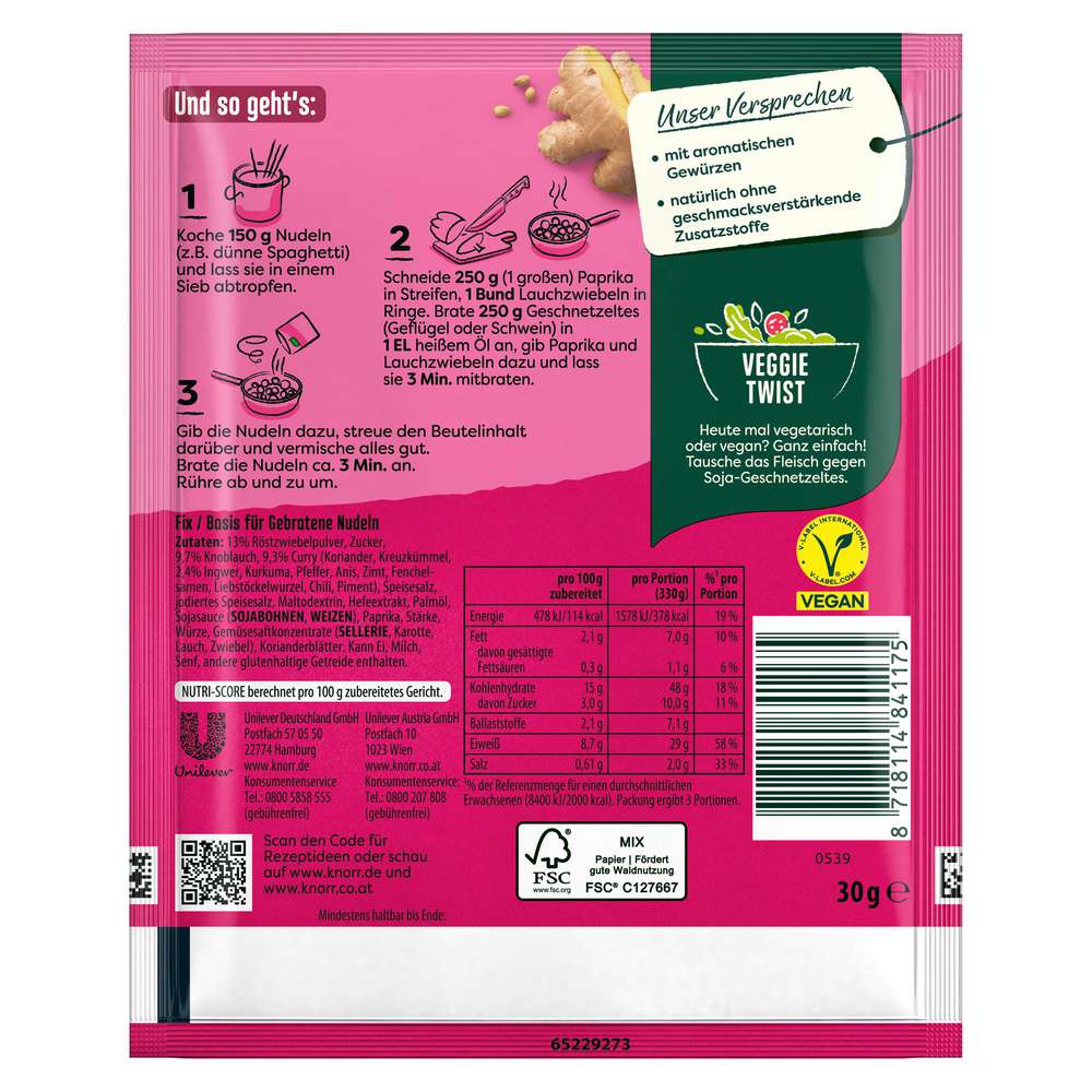 Produktabbildung Knorr Fix Würzmischung Gebratene Nudeln