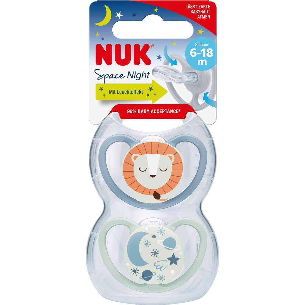 Produktabbildung Nuk Flaschensauger, Space Night, 6-18 Monate