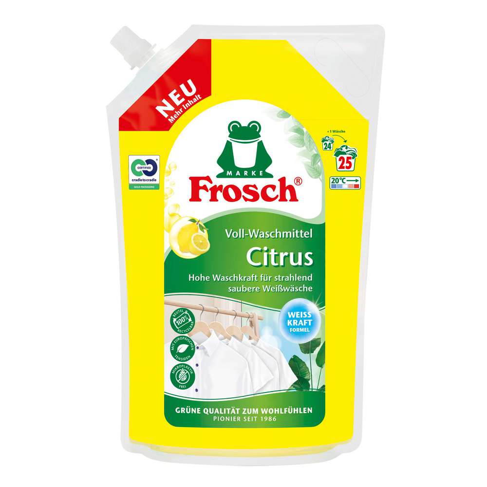 Produktabbildung Frosch Voll-Waschmittel flüssig, Citrus