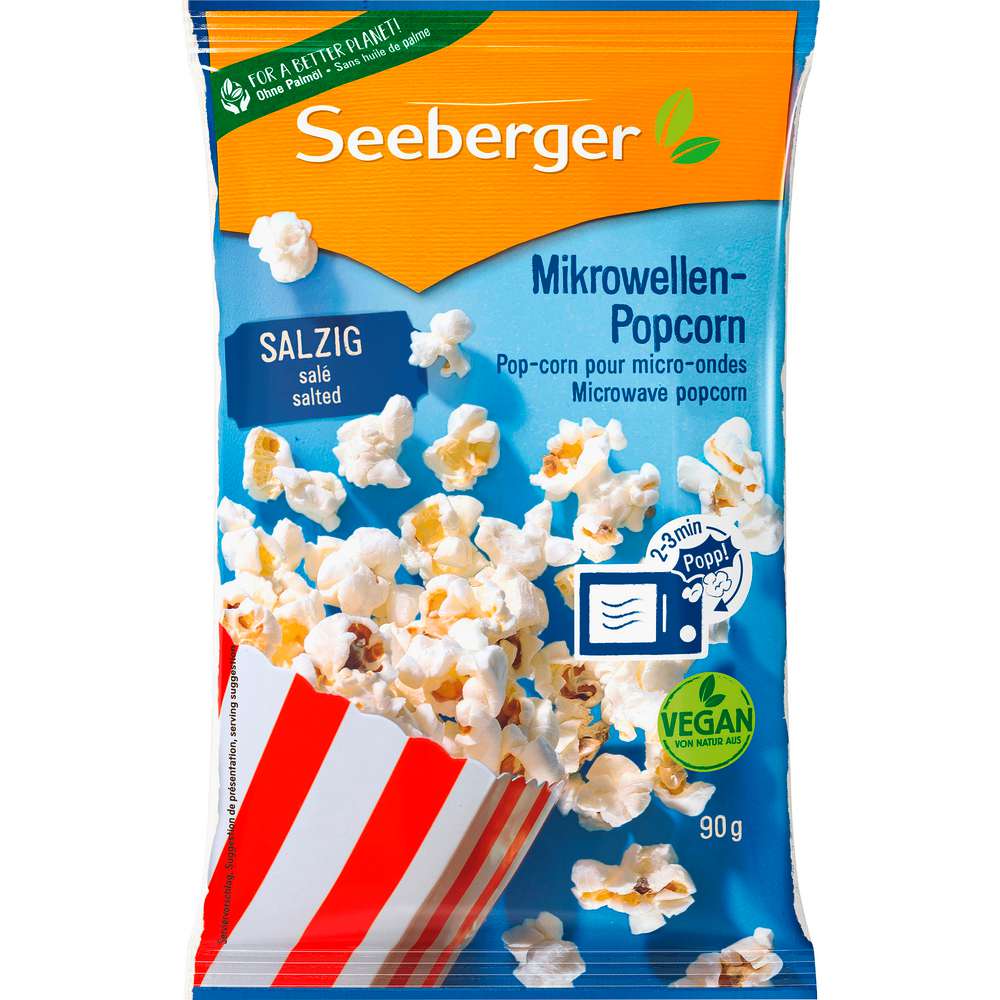 Produktabbildung Seeberger Mikrowellen-Popcorn, Salzig