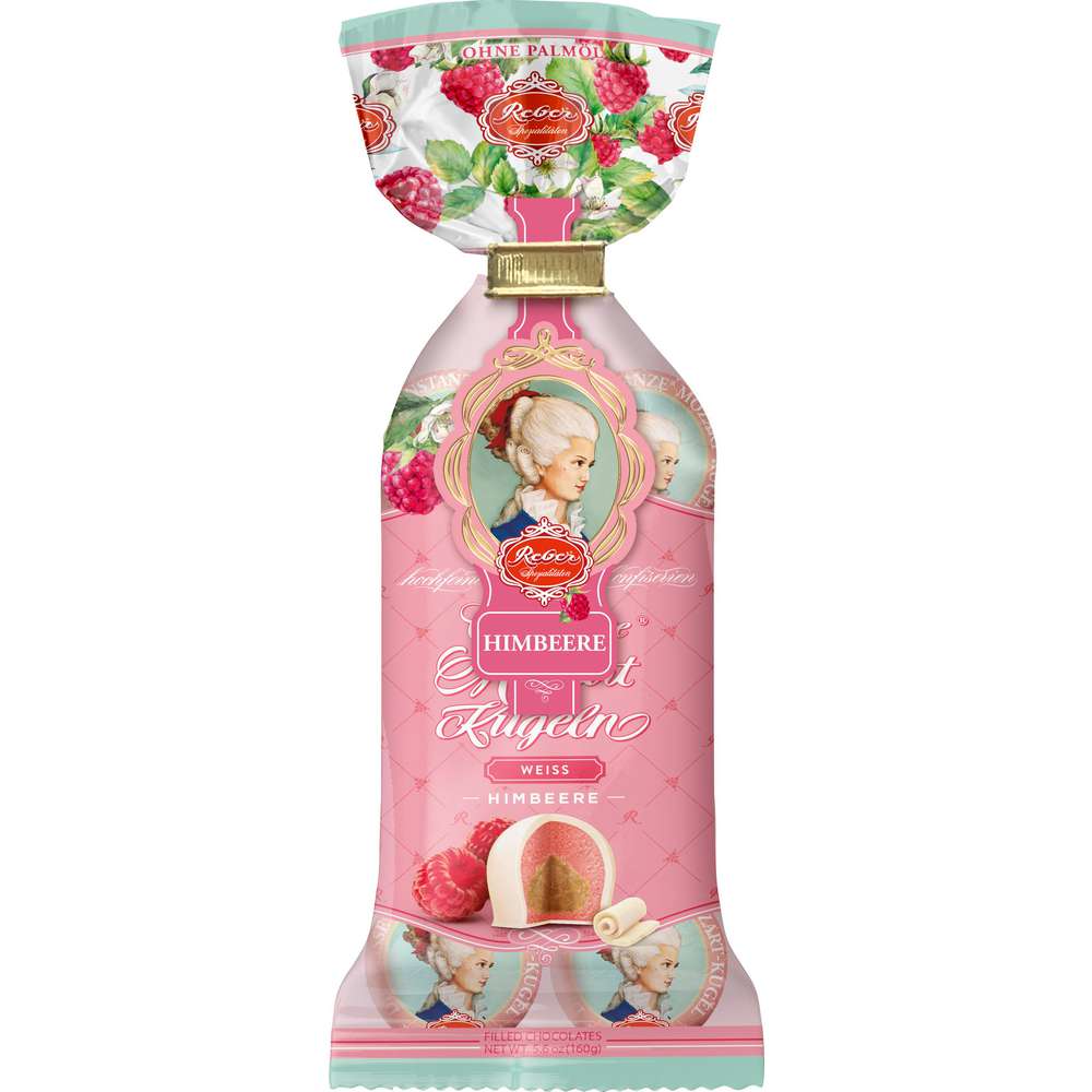 Produktabbildung Reber Mozartkugeln, Weiß mit Himbeere