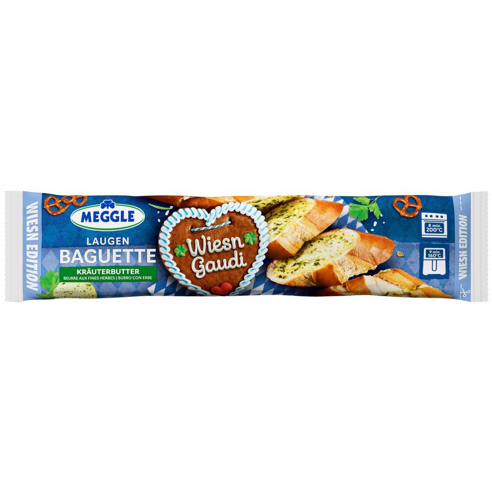Produktabbildung Meggle Laugenbaguette, Kräuterbutter