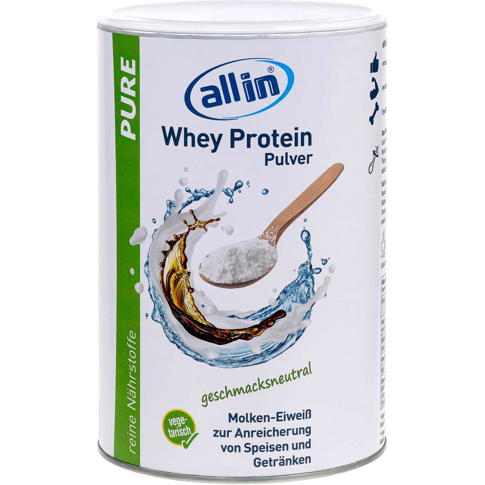 Produktabbildung allin Whey Protein Pulver, geschmacksneutral