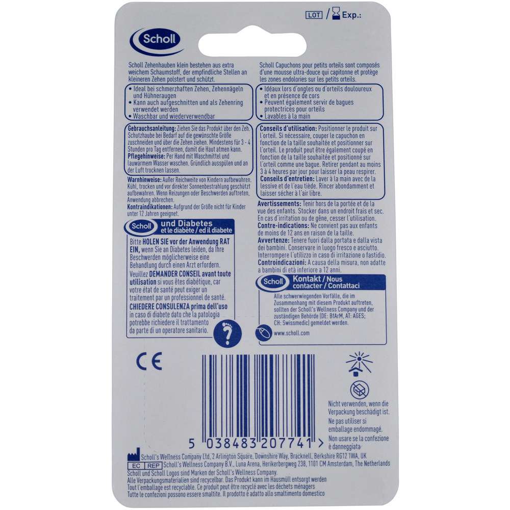 Produktabbildung Scholl Zehenhauben, klein