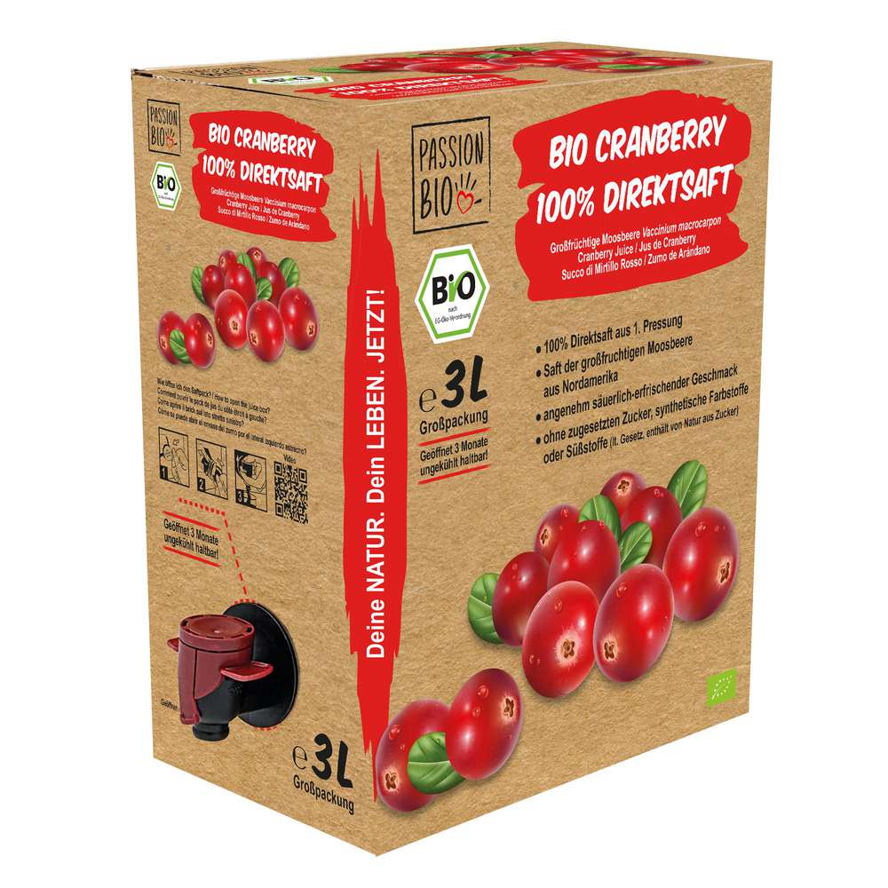 Produktabbildung Passion Bio Bio Cranberry 100% Direktsaft