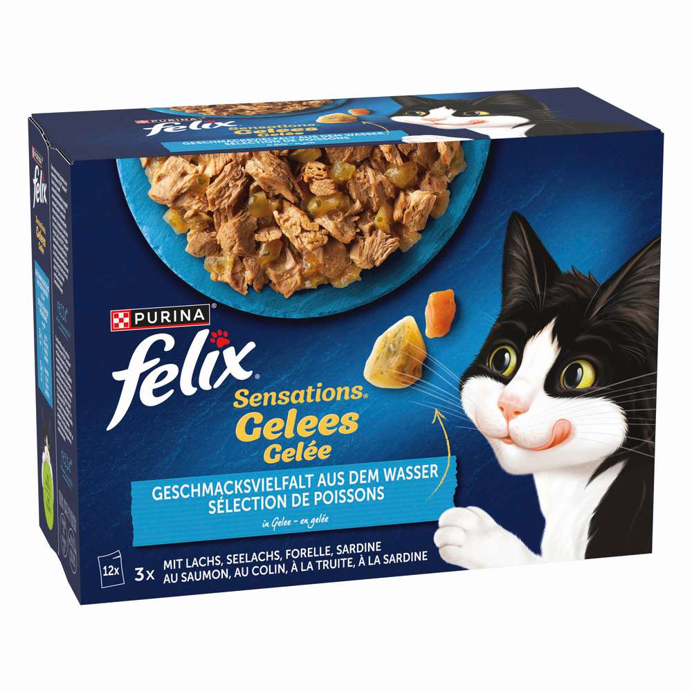 Produktabbildung Purina Katzen-Nassfutter Felix, Sensations Gelees, Geschmacksvielfalt in Sauce