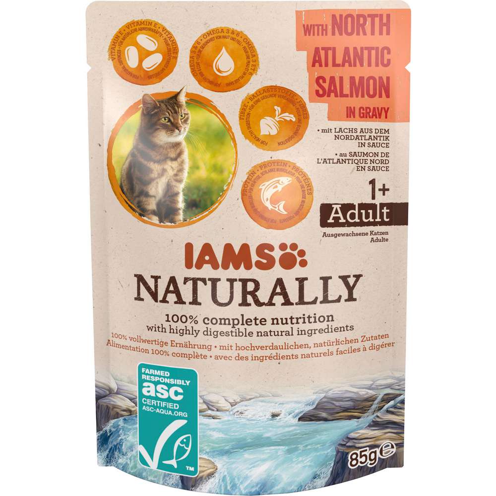 Produktabbildung IAMS Katzen-Nassfutter Naturally, Lachs