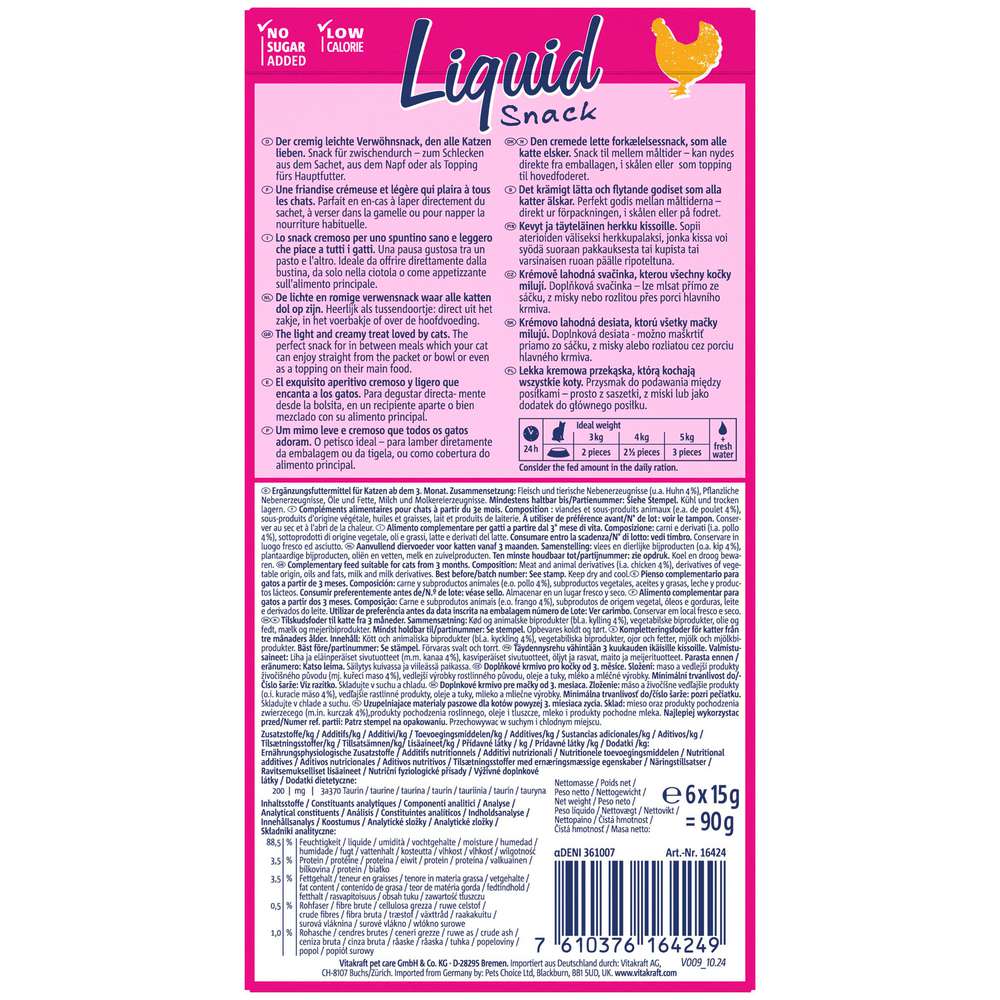 Produktabbildung Vitakraft Katzen-Snack Liquid Huhn + Taurin