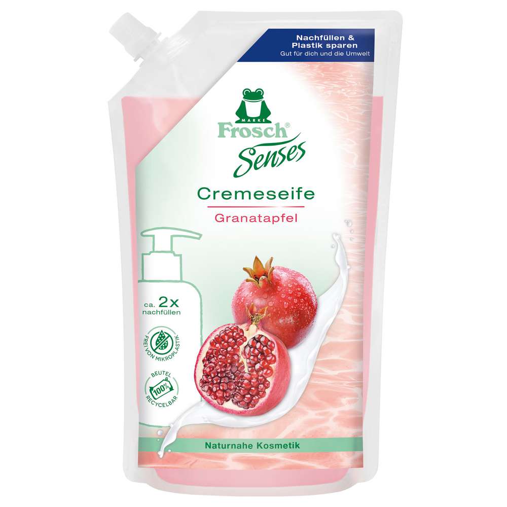 Produktabbildung Frosch Flüssigseife Senses Nachfüller, Granatapfel