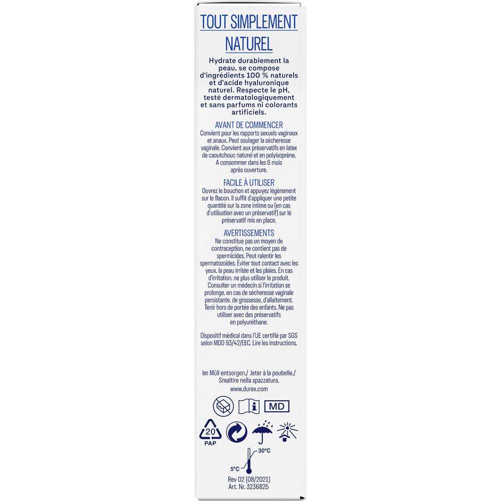 Produktabbildung Durex Gleitgel Naturals, wasserbasiert
