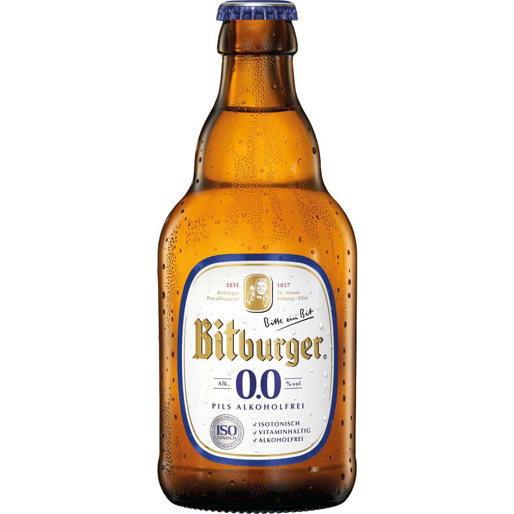 Produktabbildung Bitburger Pilsener Bier 0,0%, alkoholfrei