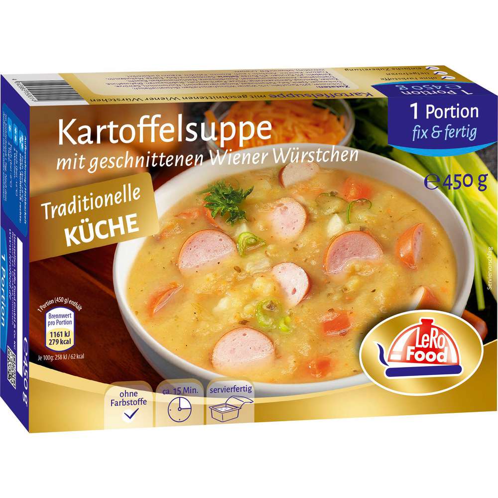 Produktabbildung Lero Food Kartoffelsuppe mit Wiener Würstchen, tiefgekühlt