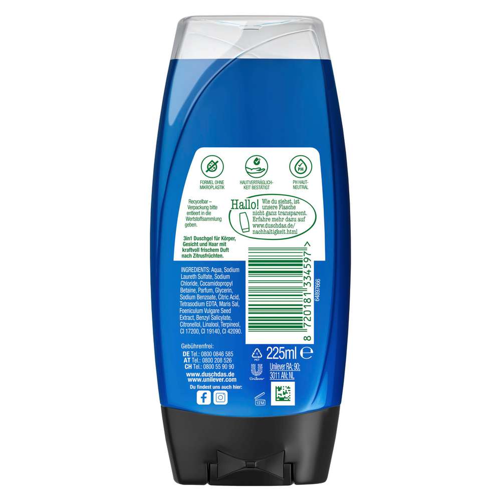 Produktabbildung Duschdas Duschgel & Shampoo, Sport 3in1