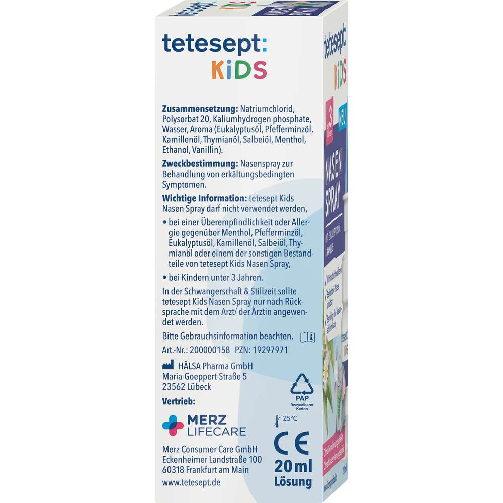 Produktabbildung tetesept Nasenspray Kids, Eukalyptusöl & Kamille