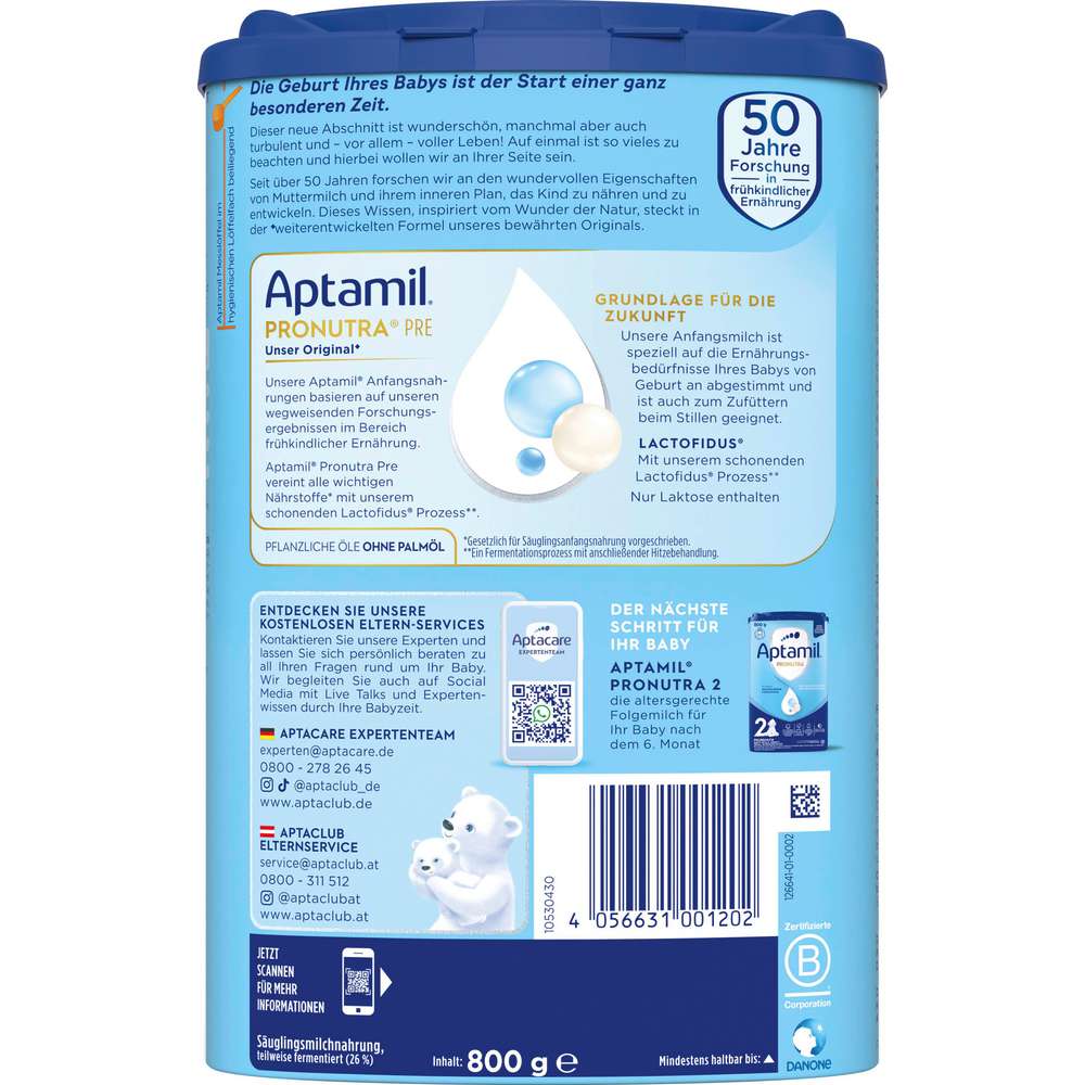 Produktabbildung Aptamil Anfangsmilch, Pre