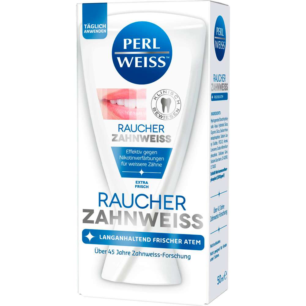 Produktabbildung Perlweiss Zahncreme für Raucher