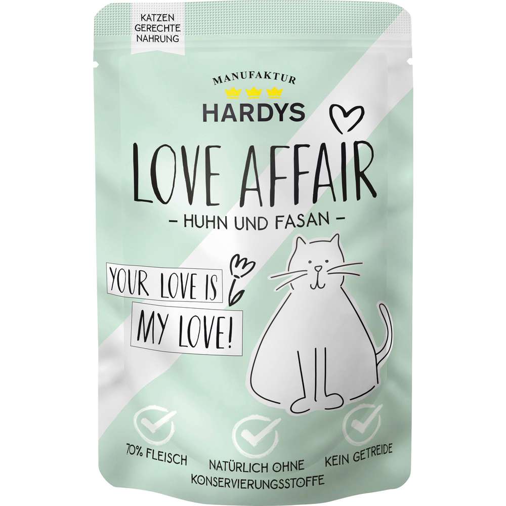 Produktabbildung Hardys Manufaktur Katzen-Nassfutter Love Affair, Huhn/Fasan