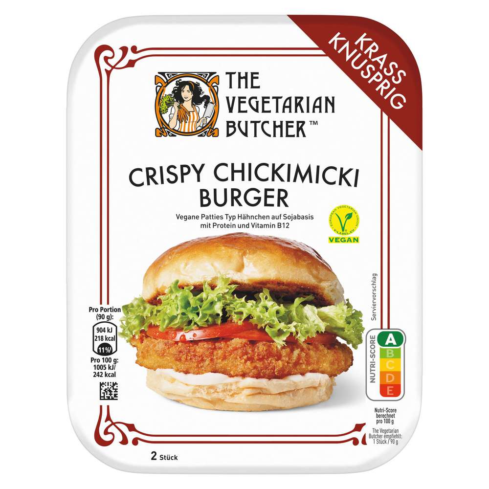 Produktabbildung The Vegetarian Butcher Chickimicki Burger vegan