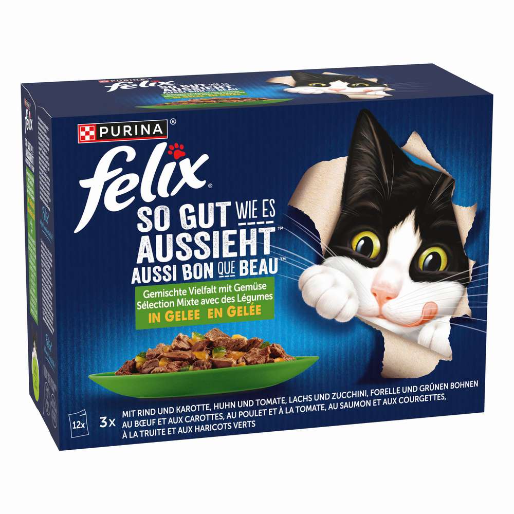 Produktabbildung Purina Katzen-Nassfutter Felix, So gut wie es aussieht, gemischte Vielfalt in Gemüse in Gelee