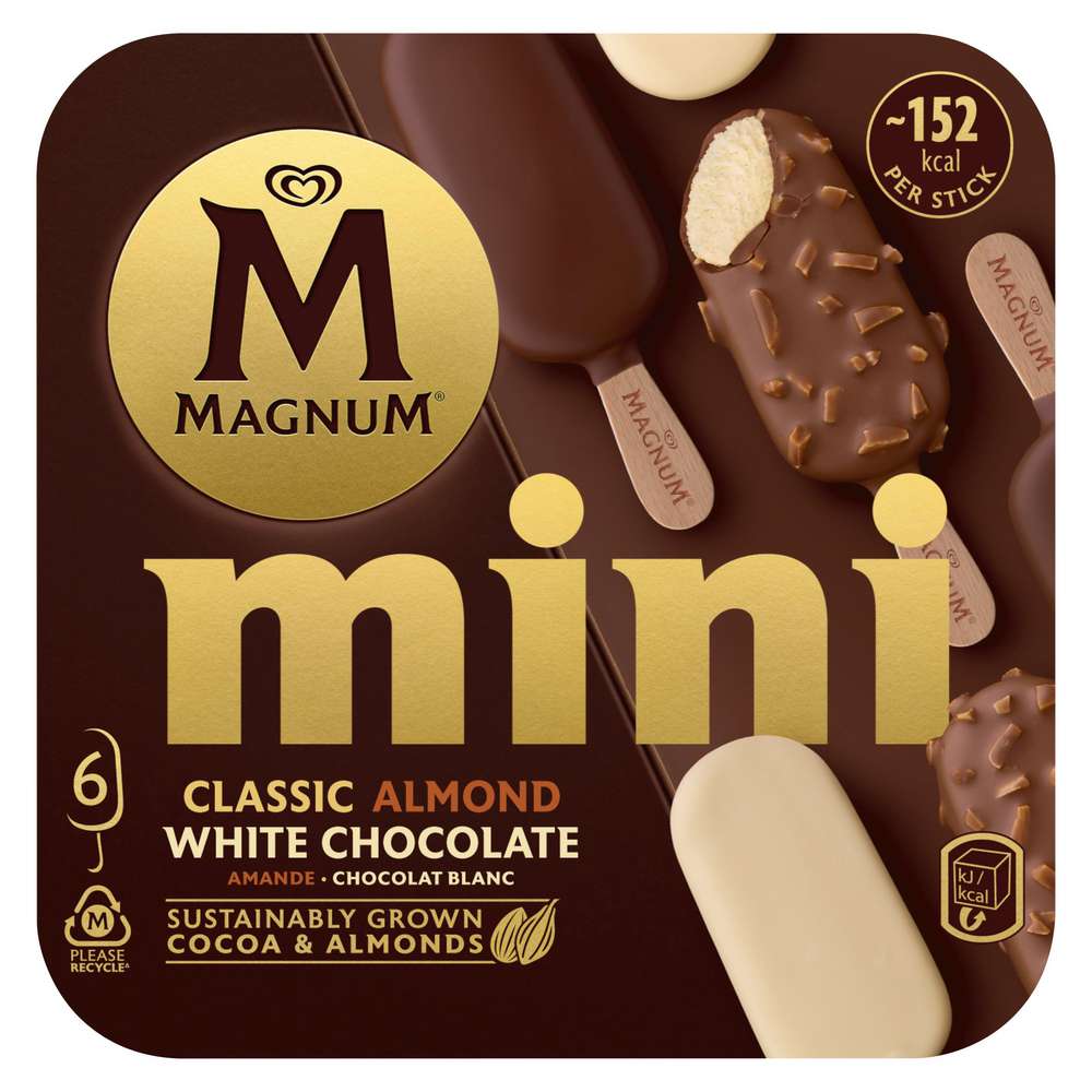 Produktabbildung Magnum Stiel-Eis Mini Mix, Classic, Weiße Schokolade & Mandel