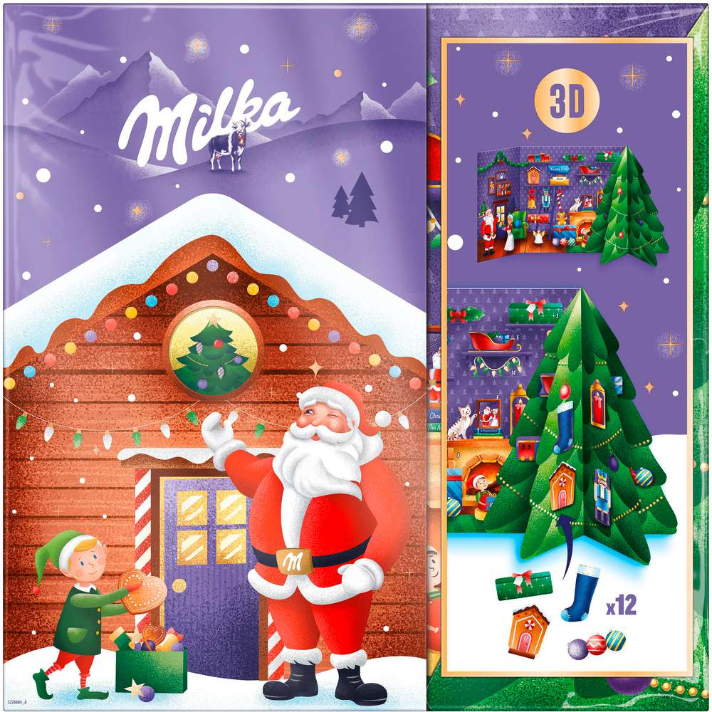 Produktabbildung Milka Adventskalender, aufklappbar